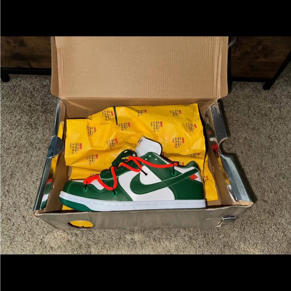 Off-White Green and White Sneakers